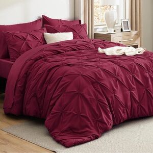 Burgundy Bedding Set Twin Comforter & Sheets